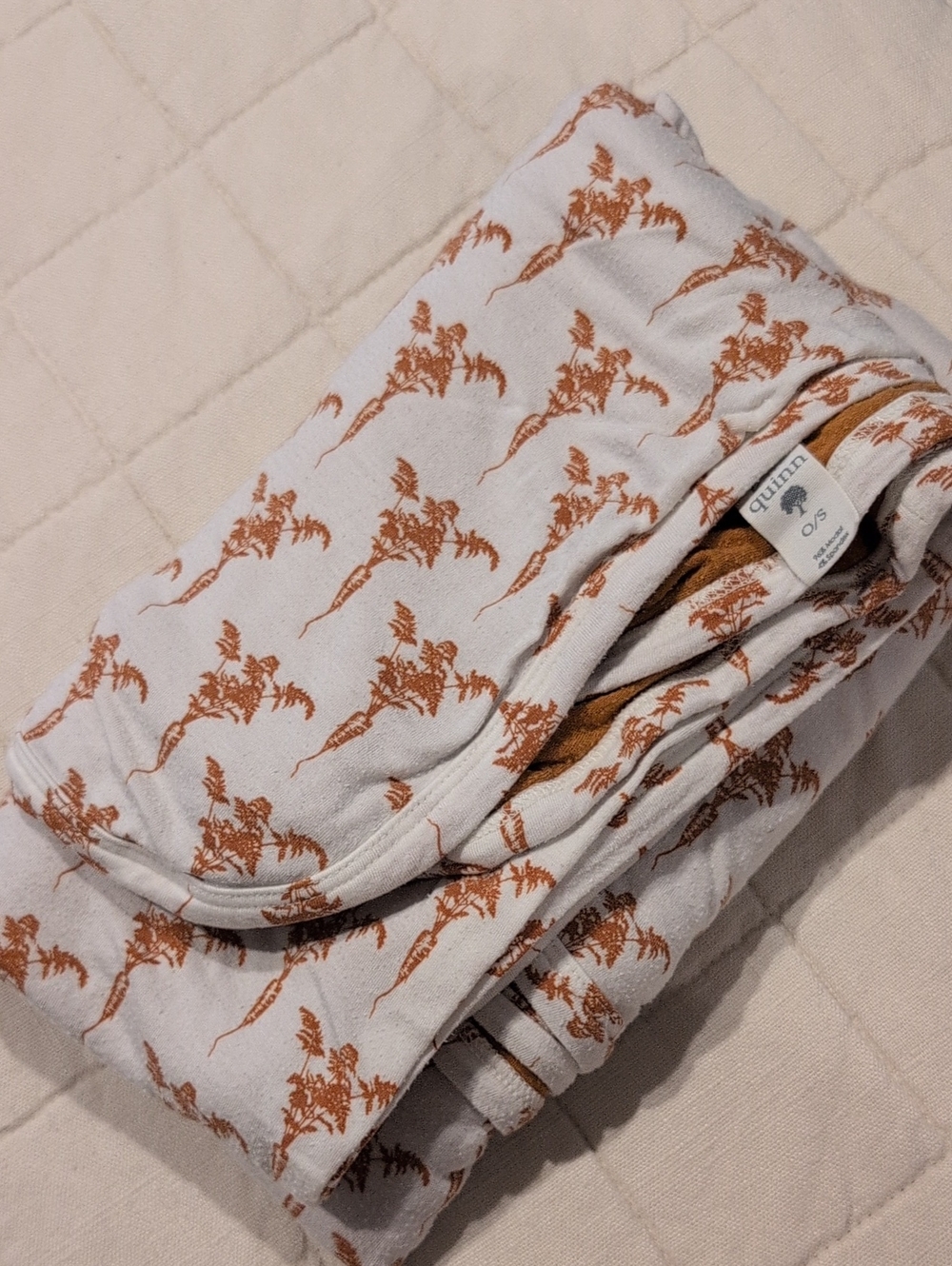 Kate Quinn Double Layer Bamboo Orange Carrot Printed Baby Blanket Swaddle